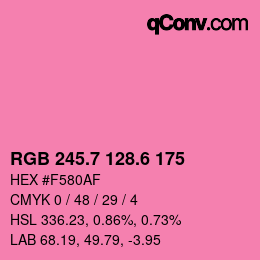 カラーコード: RGB 245.7 128.6 175 | qconv.com