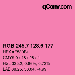 カラーコード: RGB 245.7 128.6 177 | qconv.com
