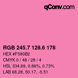 カラーコード: RGB 245.7 128.6 178 | qconv.com