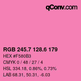 カラーコード: RGB 245.7 128.6 179 | qconv.com