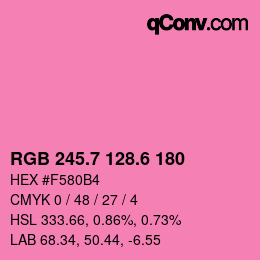 カラーコード: RGB 245.7 128.6 180 | qconv.com
