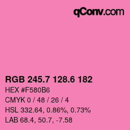 カラーコード: RGB 245.7 128.6 182 | qconv.com