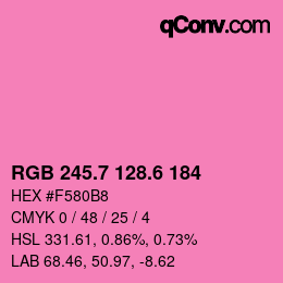 カラーコード: RGB 245.7 128.6 184 | qconv.com