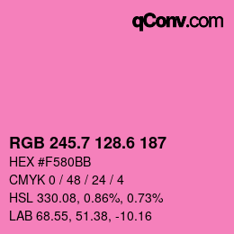カラーコード: RGB 245.7 128.6 187 | qconv.com