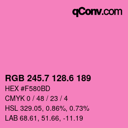 カラーコード: RGB 245.7 128.6 189 | qconv.com