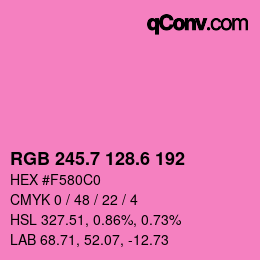 カラーコード: RGB 245.7 128.6 192 | qconv.com