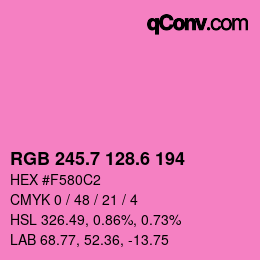 カラーコード: RGB 245.7 128.6 194 | qconv.com