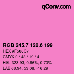 カラーコード: RGB 245.7 128.6 199 | qconv.com