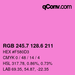 カラーコード: RGB 245.7 128.6 211 | qconv.com