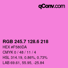 カラーコード: RGB 245.7 128.6 218 | qconv.com