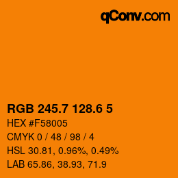 カラーコード: RGB 245.7 128.6 5 | qconv.com