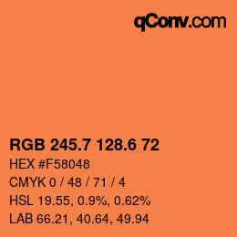 カラーコード: RGB 245.7 128.6 72 | qconv.com