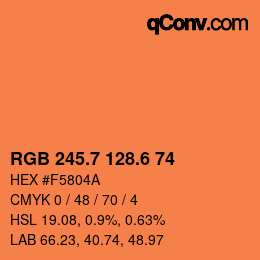 カラーコード: RGB 245.7 128.6 74 | qconv.com