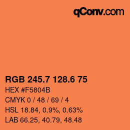 カラーコード: RGB 245.7 128.6 75 | qconv.com