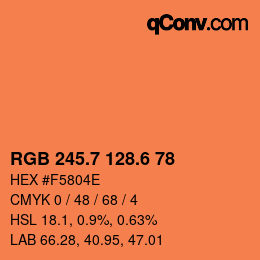 カラーコード: RGB 245.7 128.6 78 | qconv.com