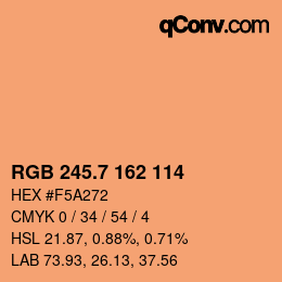 カラーコード: RGB 245.7 162 114 | qconv.com