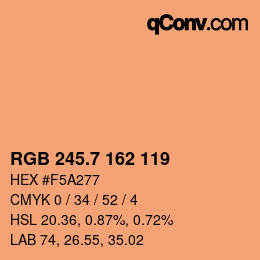 カラーコード: RGB 245.7 162 119 | qconv.com
