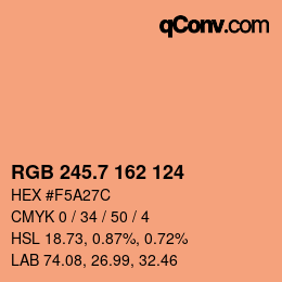 カラーコード: RGB 245.7 162 124 | qconv.com