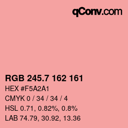 カラーコード: RGB 245.7 162 161 | qconv.com