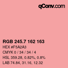 カラーコード: RGB 245.7 162 163 | qconv.com