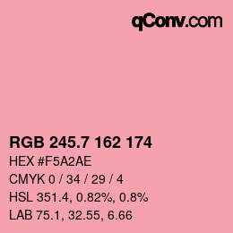 カラーコード: RGB 245.7 162 174 | qconv.com