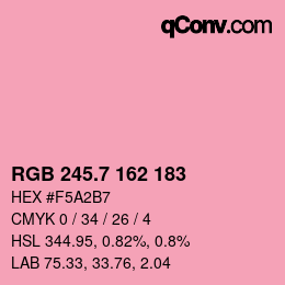 カラーコード: RGB 245.7 162 183 | qconv.com