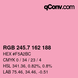 カラーコード: RGB 245.7 162 188 | qconv.com