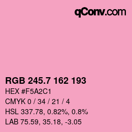 カラーコード: RGB 245.7 162 193 | qconv.com