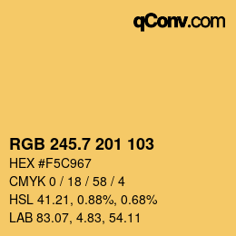 カラーコード: RGB 245.7 201 103 | qconv.com