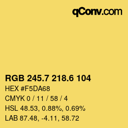 カラーコード: RGB 245.7 218.6 104 | qconv.com