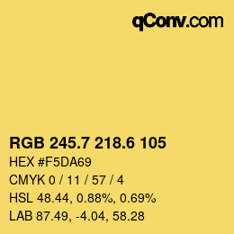 カラーコード: RGB 245.7 218.6 105 | qconv.com