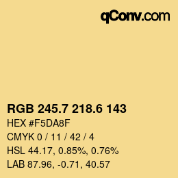 カラーコード: RGB 245.7 218.6 143 | qconv.com
