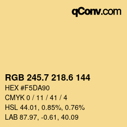 カラーコード: RGB 245.7 218.6 144 | qconv.com