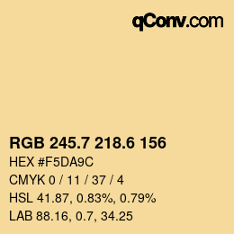 カラーコード: RGB 245.7 218.6 156 | qconv.com