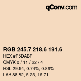 カラーコード: RGB 245.7 218.6 191.6 | qconv.com