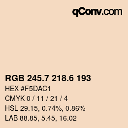 カラーコード: RGB 245.7 218.6 193 | qconv.com