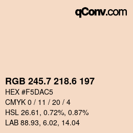 カラーコード: RGB 245.7 218.6 197 | qconv.com