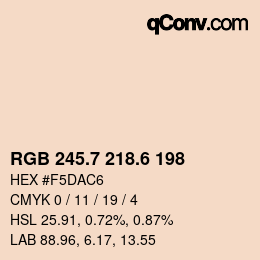 カラーコード: RGB 245.7 218.6 198 | qconv.com