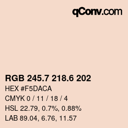 カラーコード: RGB 245.7 218.6 202 | qconv.com