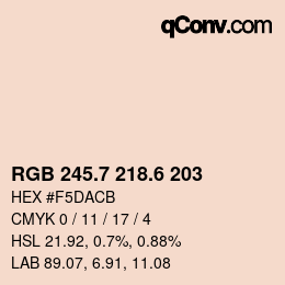 カラーコード: RGB 245.7 218.6 203 | qconv.com