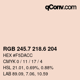 カラーコード: RGB 245.7 218.6 204 | qconv.com