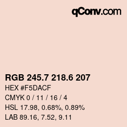 カラーコード: RGB 245.7 218.6 207 | qconv.com