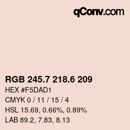 カラーコード: RGB 245.7 218.6 209 | qconv.com