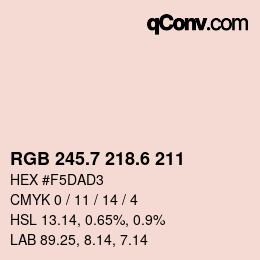 カラーコード: RGB 245.7 218.6 211 | qconv.com