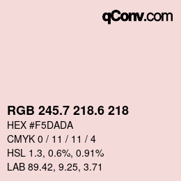 カラーコード: RGB 245.7 218.6 218 | qconv.com
