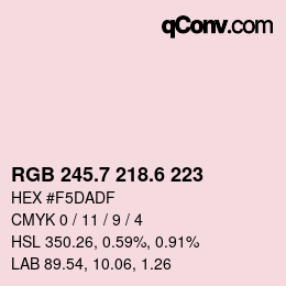 カラーコード: RGB 245.7 218.6 223 | qconv.com