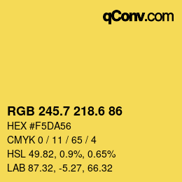 カラーコード: RGB 245.7 218.6 86 | qconv.com