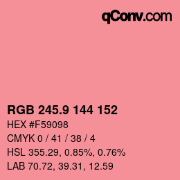 カラーコード: RGB 245.9 144 152 | qconv.com