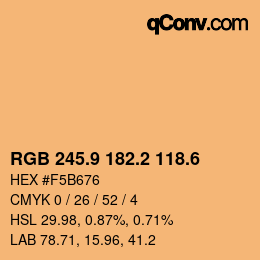 カラーコード: RGB 245.9 182.2 118.6 | qconv.com