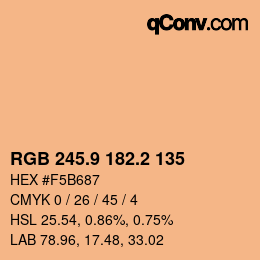 カラーコード: RGB 245.9 182.2 135 | qconv.com